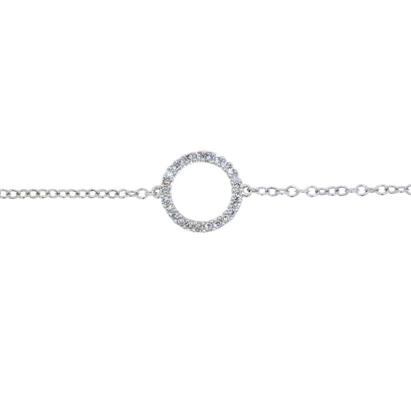 9ct White Gold Diamond Dress Circle Bracelet