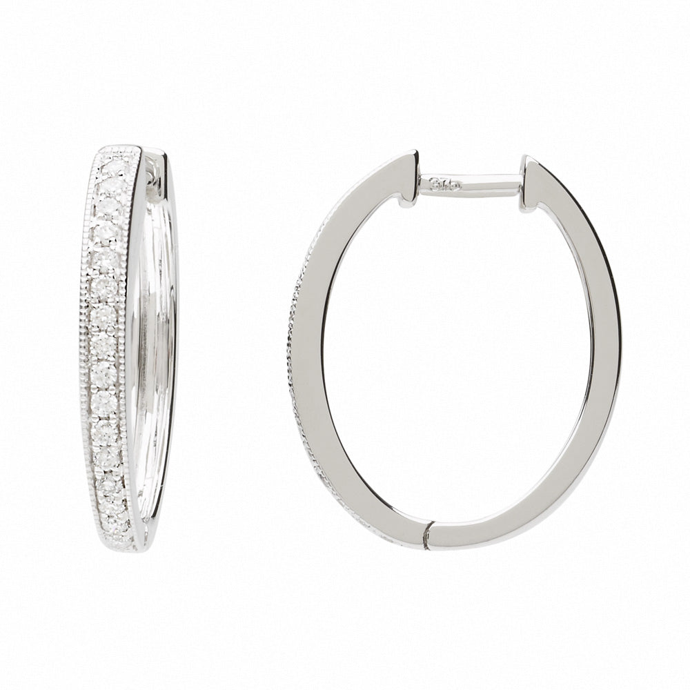 9ct white gold Diamond huggies