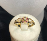 9ct Yellow Gold Ornate Antique Flower Ring