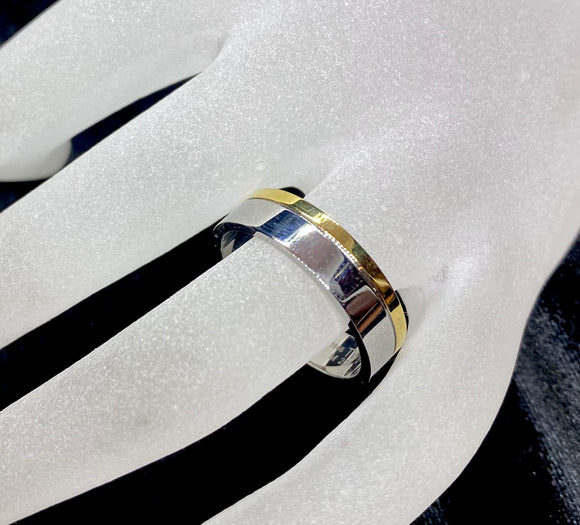 TWM Made to Order: Mens Two Tone Polish Ring