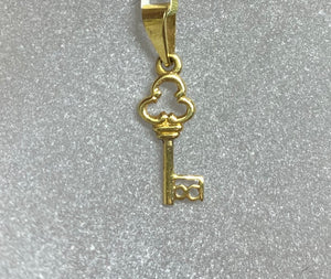 18ct Yellow Gold Small Key Pendant Charm