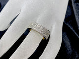 9ct Two Tone Cut Out Detail Diamond Ring