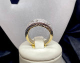 9ct Two Tone Cut Out Detail Diamond Ring