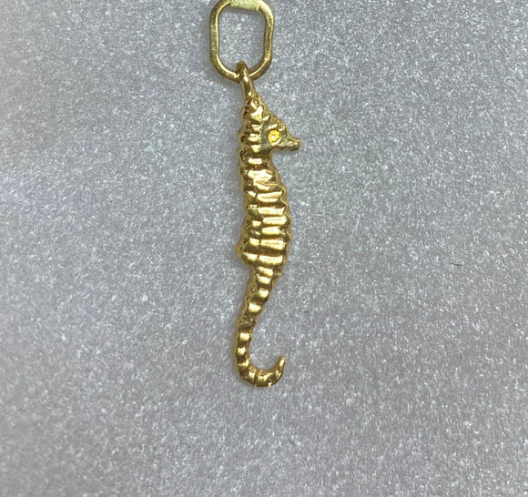 18ct Yellow Gold Seahorse Pendant Charm