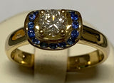 Brilliant Cut Diamond & Sapphire Ring