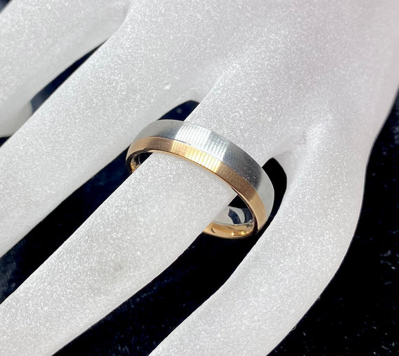 TWM Made to Order: Mens Two Tone Brushed Ring