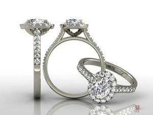 Oval Cut Diamond Halo Ring