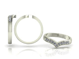 Grain Set Brilliant Cut Diamond V Shape Band