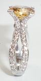 4 Claw Brilliant Cut Citrine Diamond Ring