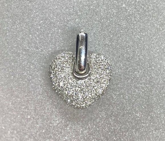 18ct White Gold Diamond Pavé Heart Pendant