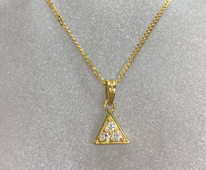 18ct Yellow Gold Diamond Triangle Necklace