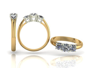 Brilliant Cut Diamond 3 Stone Trilogy Ring