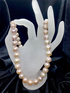 9ct White Gold Pink Freshwater Pearl Necklace
