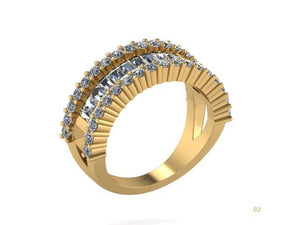 Baguette & Brilliant Cut Diamond Ring