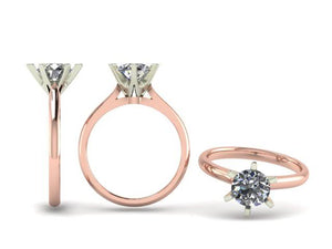6 Claw Solitaire Brilliant Cut Diamond Ring