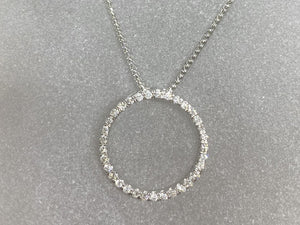 9ct & 18ct White Gold Diamond Circle Slider Pendant