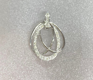 9ct White Gold Diamond Loop Pendant