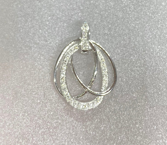 9ct White Gold Diamond Loop Pendant