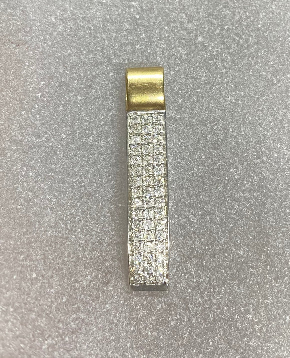 9ct Two Tone Diamond Pavé Pendant