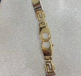 9ct Two Tone Greek Key Bracelet