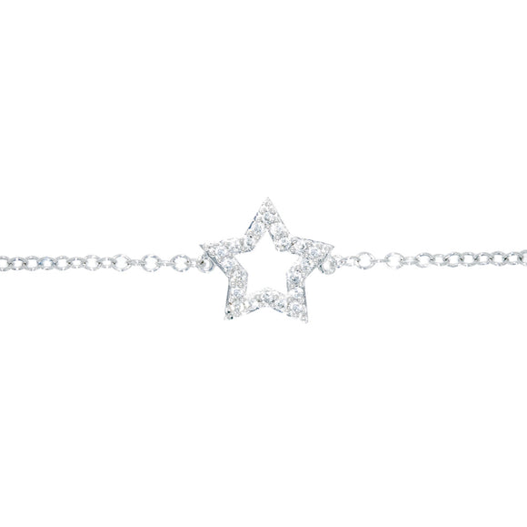 9ct White Gold Diamond Dress Star Bracelet