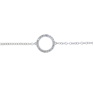 9ct White Gold Diamond Dress Circle Bracelet