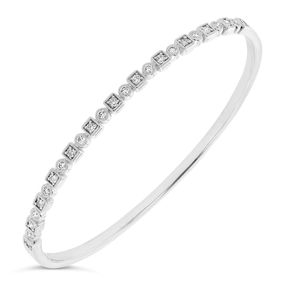 9ct White Gold Diamond Dress Bangle