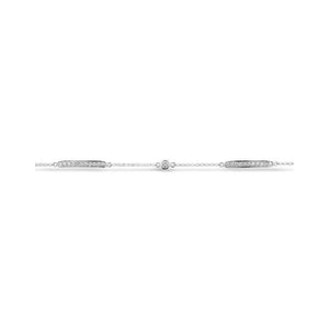 9ct White Gold Diamond Bar Bracelet