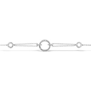 9ct White Gold Diamond Dress Circle Bracelet