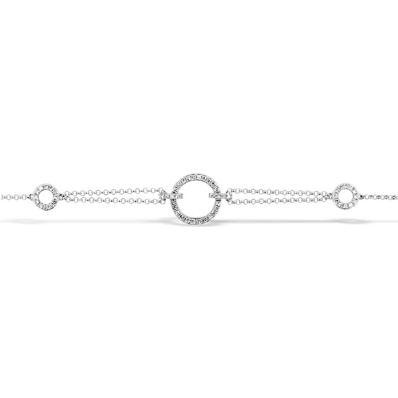 9ct White Gold Diamond Dress Circle Bracelet