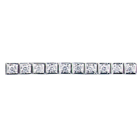 18ct White Gold Square Link Tennis Bracelet