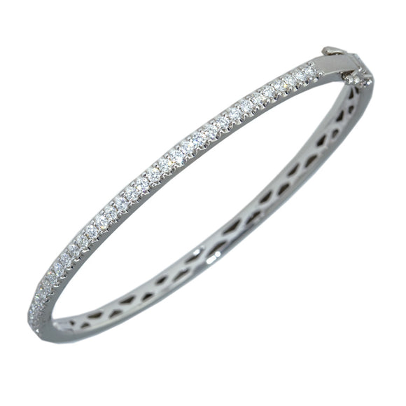 9ct White Gold Diamond Dress Oval Bracelet