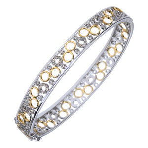 9ct Two Tone Circle Dress Bracelet