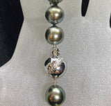 14ct White Gold Black Tahitian Pearl Necklace