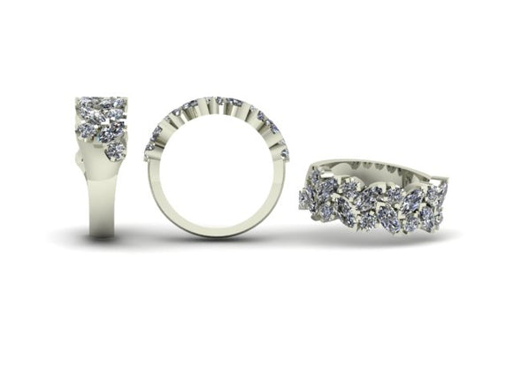 Alternating Marquise & Brilliant Cut Diamond Ring