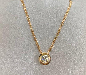 18ct Rose Gold Round Diamond Necklace