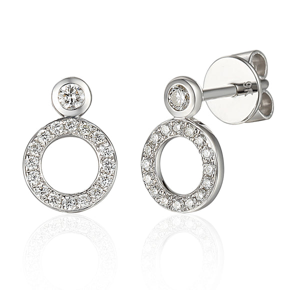 9ct White Gold Diamond Circe Stud Earrings