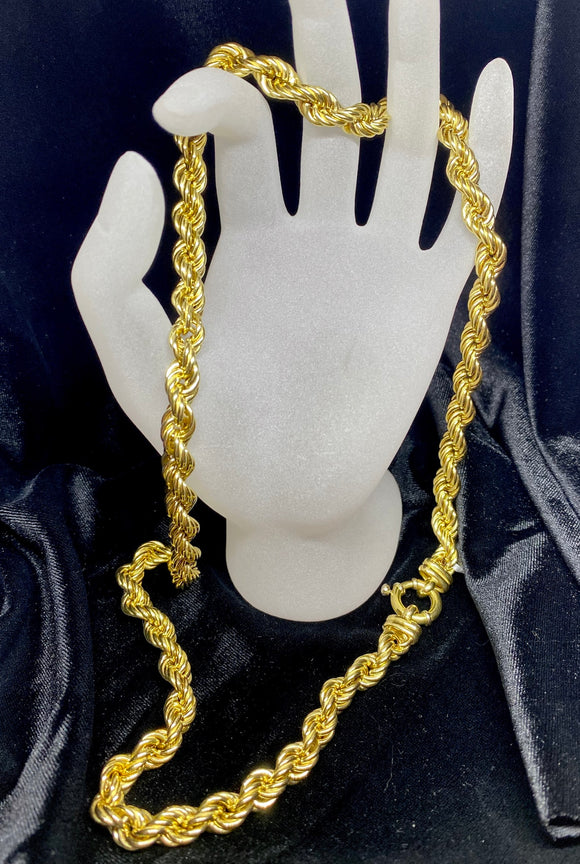18ct Yellow Gold Rope Twist Chain Necklace