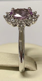 4 Claw Diana Style Oval Cut Sapphire Ring with Diamond Halo