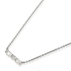 9ct White Gold Alternating Baguette Diamond Necklace