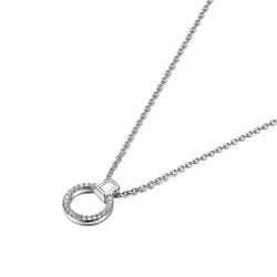 9ct White Gold Diamond Circle Necklace