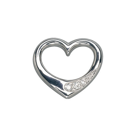 9ct White Gold Diamond Heart Pendant