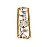 9ct Two Tone Diamond Filigree Floral Slider Pendant