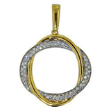 9ct & 18ct Yellow or White Gold Interlocking Circle Diamond Pendant