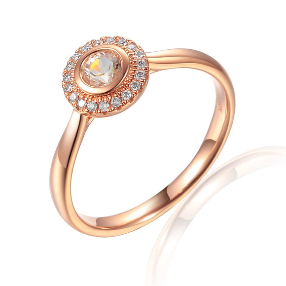9ct Rose Morganite-Beryl Diamond Halo Ring