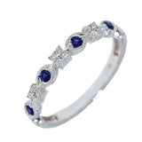 9ct White Gold Ruby or Sapphire Diamond Dress Ring