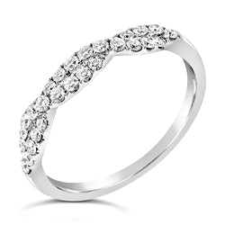 9ct White Gold Double Twist Diamond Ring