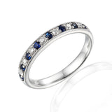 9ct White Gold Alternating Diamond Ring