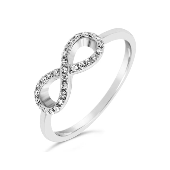 9ct White Gold Infinity Diamond Dress Ring