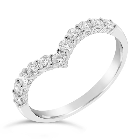 18ct White Gold V Shape Diamond Ring